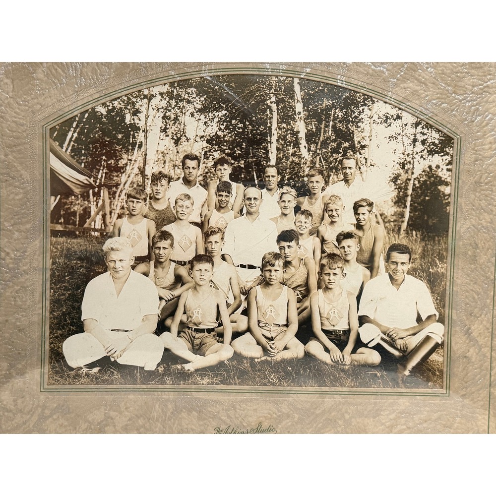 Vintage New England 1920s Boys Camp Original Photo Atkins Studio Waterville ME - Picture 10 of 14